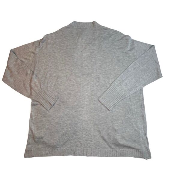Worthington Cardigan Womens Large Gray Long Rib Open Front Pockets Soft Sweater - Picture 2 of 11